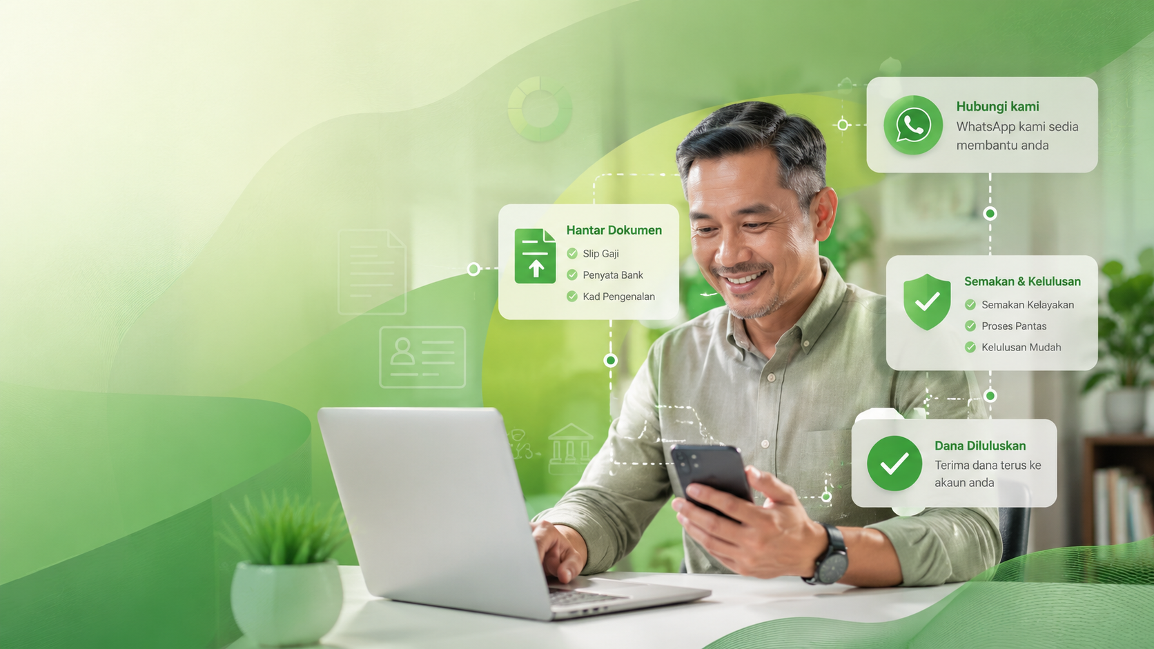 Proses semakan melalui WhatsApp